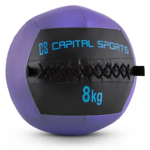 Capital Sports Wallball 8,wall (medicinka) ball 8kg, umjetna koža, ljubičasta