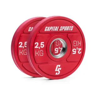 Capital Sports Nipton 2021, disk za uteg, bumper disk, 2 × 2,5 kg, Ø 50,4 mm, tvrda guma