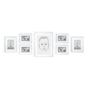 Casa Chic Chalcot, set od 7 okvira za slike, 3 veličine, pravokutni oblik, nosač, pravo drvo