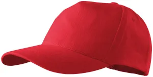 5-dijelna bejzbolska kapa, crvena, podesiva