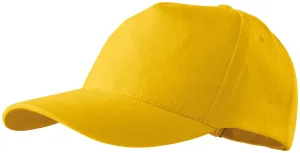 5-dijelna bejzbolska kapa, žuta boja, podesiva