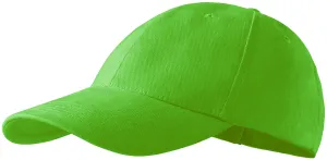 6-dijelna bejzbolska kapa, jabuka zelena, podesiva #254901