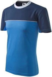 Dvobojna pamučna majica, svijetlo plava, XL