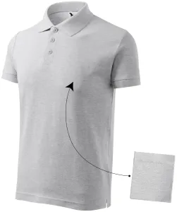 Muška elegantna polo majica, svijetlo sivi mramor, 3XL