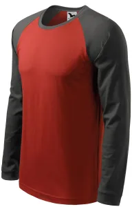 Muška kontrastna majica dugih rukava, marlboro crvena, M
