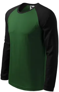 Muška kontrastna majica dugih rukava, tamnozelene boje, XL