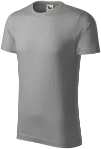 Muška majica, teksturirani organski pamuk, svijetlo srebrna, XL