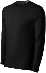 Muška majica uskog kroja s dugim rukavima, crno, S