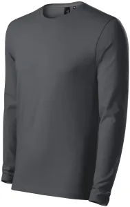 Muška majica uskog kroja s dugim rukavima, svijetlo siva, S #265814