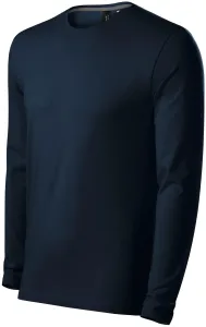 Muška majica uskog kroja s dugim rukavima, tamno plava, S