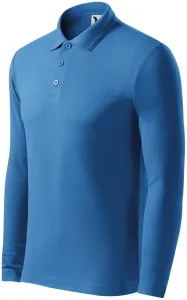 Muška polo majica dugih rukava, svijetlo plava, 3XL