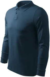 Muška polo majica dugih rukava, tamno plava, XL