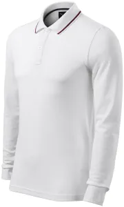 Muška polo majica kontrastnih dugih rukava, bijela, S