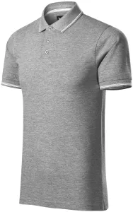 Muška polo majica s kontrastnim detaljima, tamno sivi mramor, S