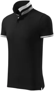Muška polo majica s ovratnikom gore, crno, M