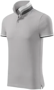 Muška polo majica s ovratnikom gore, srebrno siva, XL