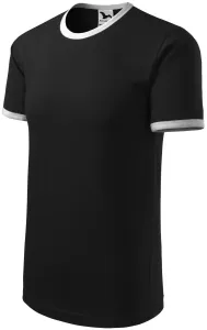 Uniseks majica s kontrastom, crno, XL #260498