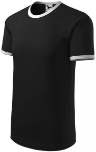 Uniseks majica s kontrastom, crno, XL