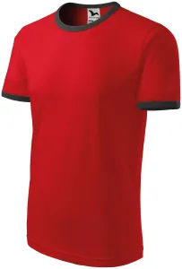 Uniseks majica s kontrastom, crvena, 3XL