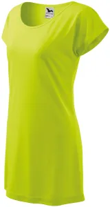 Ženska duga majica / haljina, limeta zelena, XS