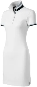 Ženska haljina s ovratnikom gore, bijela, XS