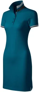 Ženska haljina s ovratnikom gore, petrol blue, XL