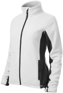 Ženska jakna od kontrasta od flisa, bijela, XS
