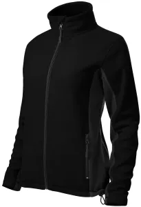 Ženska jakna od kontrasta od flisa, crno, 2XL