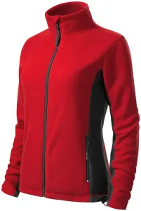 Ženska jakna od kontrasta od flisa, crvena, S