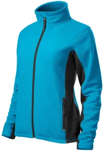 Ženska jakna od kontrasta od flisa, tirkiz, XL
