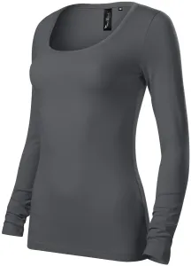 Ženska majica dugih rukava i dubljeg dekoltea, svijetlo siva, XL