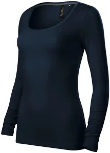 Ženska majica dugih rukava i dubljeg dekoltea, tamno plava, XL