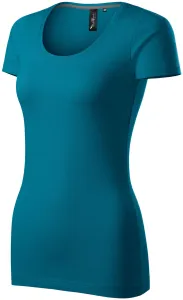 Ženska majica s ukrasnim šavovima, petrol blue, M