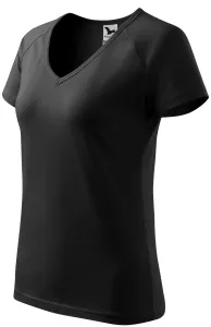 Ženska majica slim fit s rukavom od reglana, crno, XS #253155