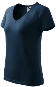 Ženska majica slim fit s rukavom od reglana, tamno plava, L