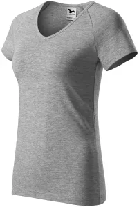 Ženska majica slim fit s rukavom od reglana, tamno sivi mramor, XS #253205