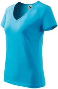 Ženska majica slim fit s rukavom od reglana, tirkiz, XS #253241