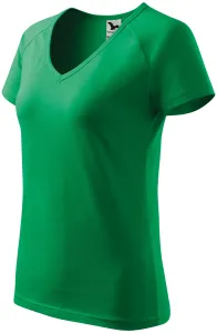 Ženska majica slim fit s rukavom od reglana, trava zelena, S