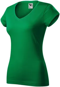 Ženska majica slim fit s V izrezom, trava zelena, XS #265465