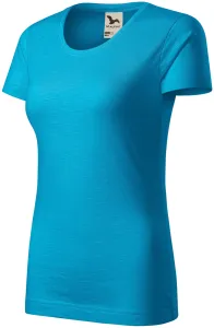 Ženska majica, teksturirani organski pamuk, tirkiz, XS #268821