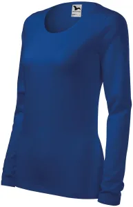 Ženska majica uskog kroja s dugim rukavima, kraljevski plava, 2XL