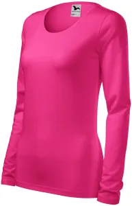 Ženska majica uskog kroja s dugim rukavima, ružičasta, XS