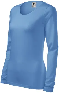 Ženska majica uskog kroja s dugim rukavima, plavo nebo, S #258078