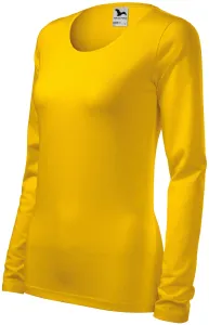 Ženska majica uskog kroja s dugim rukavima, žuta boja, XS