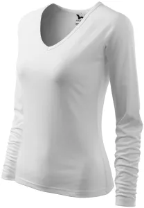 Ženska majica uskog kroja, V izrez, bijela, XL