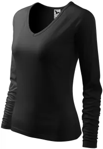 Ženska majica uskog kroja, V izrez, crno, 2XL #257888
