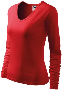 Ženska majica uskog kroja, V izrez, crvena, L