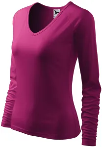 Ženska majica uskog kroja, V izrez, fuksija, XL