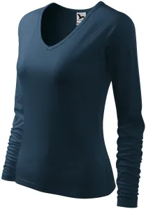 Ženska majica uskog kroja, V izrez, tamno plava, XS