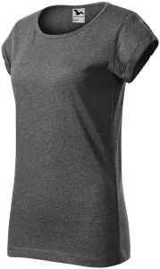 Ženska majica zasukanih rukava, crni mramor, XL
